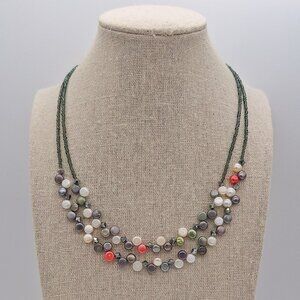 Lia Sophia Two Strand Seed Bead Natural Pearl Swarovski Style Beads